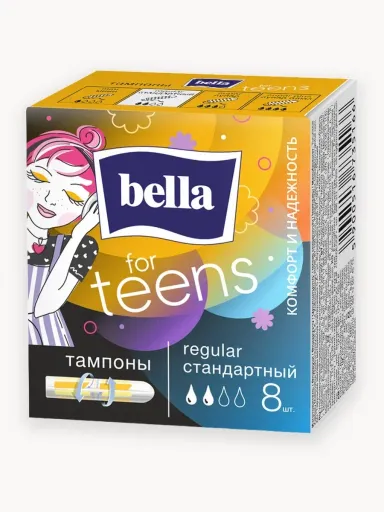 Тампоны женск.гигиен.комфорт и надёжность "bella for teens" Regular 8шт. (BE-032-RE08-E01)